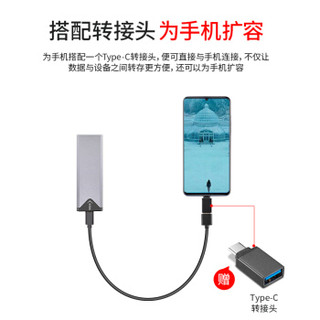 飚王（SSK）256G Type-c USB3.1 移动硬盘 固态（PSSD）高速传输 小巧便携 金属防震抗摔