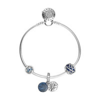  PANDORA 潘多拉 璀璨星球蓝色创意DIY串珠手链 送女友礼物 PDL0352-18 
