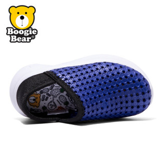 Boogie Bear2019新款男女小童透气洞洞鞋幼童夏季休闲包头沙滩凉鞋 BB191S0601 蓝色 26