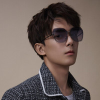 帕莎（Prsr）2019新款太阳镜女士时尚圆脸墨镜男复古原宿风大框韩版眼镜 PS2011-G渐进灰