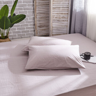 雅鹿·自由自在 全棉水洗棉四件套纯棉 星级酒店纯色被套床单4件套床上用品 浅灰 1.5/1.8米床