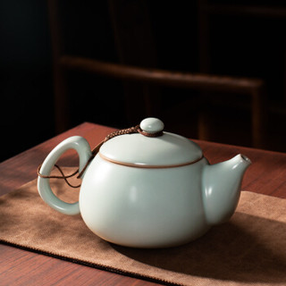 东道 汝窑茶壶送礼陶瓷单壶泡茶壶汝瓷 开片可养金线