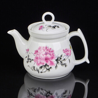 洁雅杰茶具套装整套茶具陶瓷7件套(1茶壶+6茶杯)大容量礼盒装茶具套装 牡丹