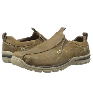 SKECHERS 斯凯奇 Superior Haute 男士一脚蹬休闲皮鞋 Desert US10