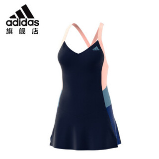 adidas阿迪达斯  连体泳衣女 连衣裙泳衣大码保守 显瘦遮肚可爱泳裙  CZ0675 品红 2XL