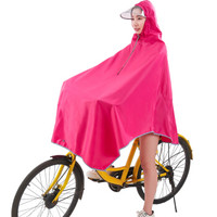 陌序 MoXu单人自行车雨披 男女单人时尚电动车单车雨衣 大帽檐 3XL DR711 枚红