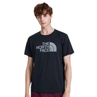 北面 The North Face  2019春夏新款吸湿排汗户外休闲男款短袖T恤  NF0A3V7A  V7N 黑色 XL
