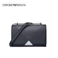 EMPORIO ARMANI阿玛尼奢侈品19春夏新款女士铆钉翻盖搭扣斜挎包 Y3E123-YEP6E BLACK-80001 U