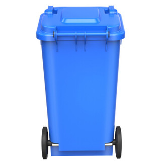 舒蔻（Supercloud）大号塑料分类垃圾桶小区环卫户外带轮加厚垃圾桶100L加厚蓝色分类玻金塑纸