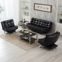 奈高现代简约沙发多功能折叠床简易皮质沙发客厅卧室休息沙发3+1+1