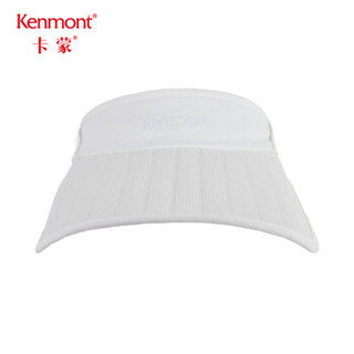 卡蒙（Kenmont）km-3677 加长帽檐可折叠遮阳帽骑车防晒帽女防紫外线空顶鸭舌帽 白色 可调节 (56.5cm)