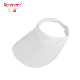 卡蒙（Kenmont）km-3677 加长帽檐可折叠遮阳帽骑车防晒帽女防紫外线空顶鸭舌帽 白色 可调节 (56.5cm)