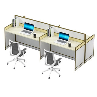 金海马/kinhom 卡诺系列 办公桌 组合职员桌 屏风卡位 员工位 2.46米对向四人位 7605-Y140#
