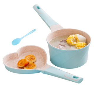 didinika一人食宝宝辅食奶锅不粘锅泡面锅18cm电磁炉燃气通用蓝色