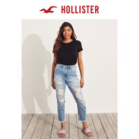 Hollister 春季复古弹力修身高腰破洞牛仔裤 女 100943-1 *2件