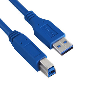 HAILE 海乐 HY-48F-1.5M 高速USB3.0打印机数据线 （AM-BM）打印机线 方口usb打印线 1.5米 蓝色