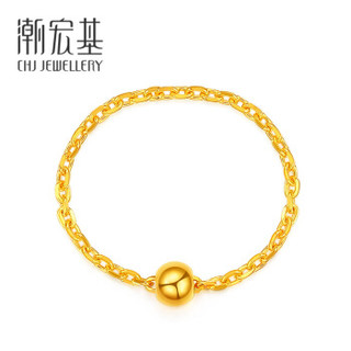 潮宏基 CHJ JEWELLERY 珠恋 黄金戒指链女款定价足金 SRG30004684 14号