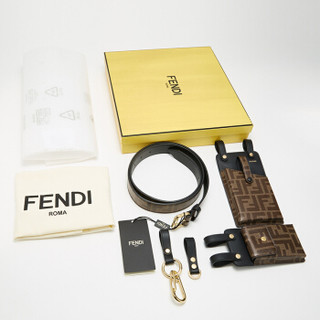 FENDI 芬迪 小怪兽女士棕色黑色拼接织物多功能配套腰带 8C0593 A6VO F14TU