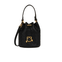 芙拉 Furla FW19MAIN 女士 牛皮革 黑色 CORONA系列 迷你 LOGO压花手提包斜挎单肩包大容量水桶包 1033875