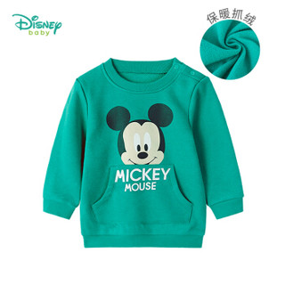 迪士尼(Disney)童装 男童卫衣2019春秋新款米老鼠卡通套头上衣外出卫衣193S1163绿色5岁/身高120cm
