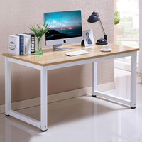 摩高空间电脑桌钢木书桌学习桌台式办公桌子白色钢架140*60