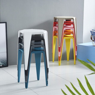 华恺之星 塑料凳子 家用休闲椅板凳餐椅子小边桌等位椅HK5063灰色