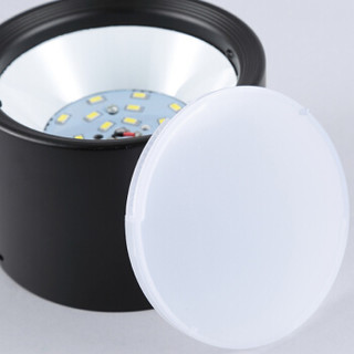 冰禹 BYZM18 LED明装筒灯 LED筒灯 LED贴片式免打孔防雾筒灯 加厚铝材吸顶灯 白色3寸5W 3000K