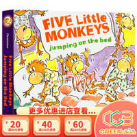 英文原版  Five Little Monkeys Jumping On The Bed 五只小猴子