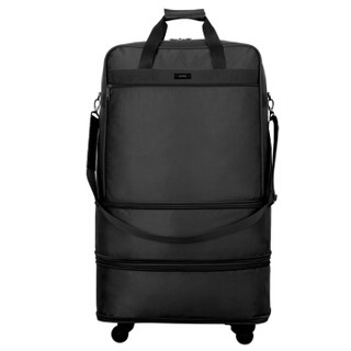 汉客（HANKE）黑色20英寸可折叠旅行包袋男女士大容量可手提可拖拉出差搬家托运旅游行李包T637