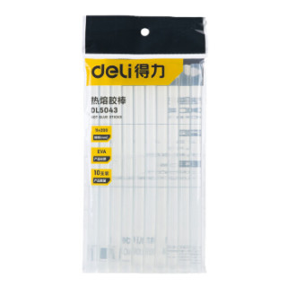 得力(DUNSK)高粘性热熔胶枪胶棒胶条10支装 11mm*200mm