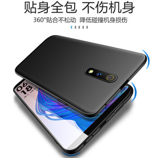 Freeson realme X/OPPO K3手机壳保护套 防摔防滑全包TPU软壳 磨砂硅胶套 （附挂绳）黑色