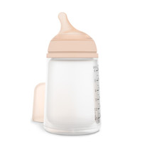 苏维妮 硅胶奶瓶 宽口径 进口新生儿宝宝 0个月以上 奶嘴M号流量 仿母乳型 防摔 270ml