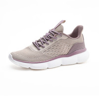 双星 Double Star 2019新款网面透气夏季休闲运动鞋男女同款时尚百搭跑步鞋 982170 紫米色 女款-37