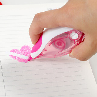 缤乐美（Paper Mate）舒适握修正带/涂改带单支吸塑装粉色 加长耐用学生文具