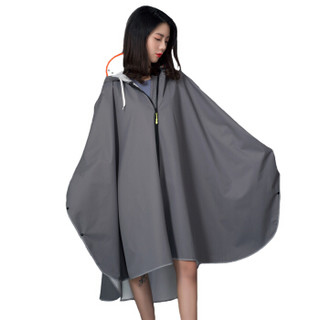 精骑士斗篷雨衣男女时尚成人户外徒步旅行长款雨衣单人电动车雨衣雨披 墨灰色 XL