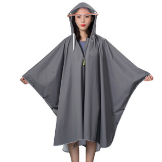 精骑士斗篷雨衣男女时尚成人户外徒步旅行长款雨衣单人电动车雨衣雨披 墨灰色 XL