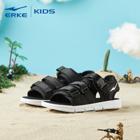 鸿星尔克（ERKE）儿童凉鞋男童鞋大童沙滩鞋 63119206076 正黑/正白 36码