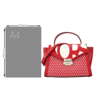 MICHAEL KORS 迈克·科尔斯 MK女包 WHITNEY系列红色皮质女士手提单肩斜挎包 30S9LWHS2O RED/WHT
