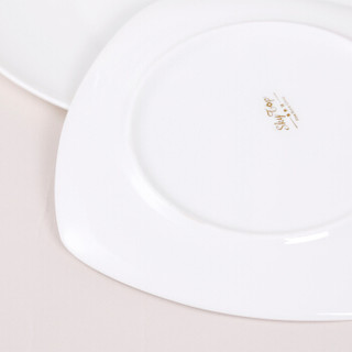 SKYTOP斯凯绨 陶瓷创意西餐盘骨瓷牛排盘纯白8英寸+10英寸方形