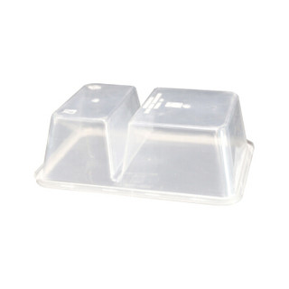 金色 一次性餐盒双格饭盒分格一次性打包盒两格饭盒 750透明双格 配盖 （加厚型） 300个