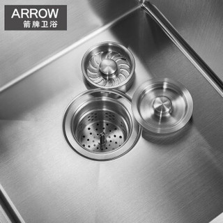 箭牌（ARROW）手工水槽双槽 厨房加厚不锈钢一体带刀架支架不锈钢 洗碗池洗菜盆 高端不锈钢手工水槽AE558147G