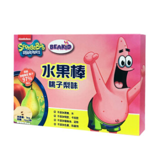 Beakid 桃子梨味 美国海绵宝宝水果棒 不添加蔗糖固体果泥36g