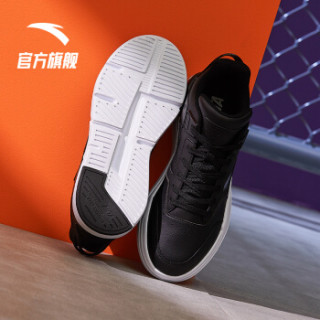 安踏 ANTA 官方旗舰男鞋小白鞋白搭板鞋潮流运动鞋男子休闲鞋 黑/安踏白-2 8(男41)