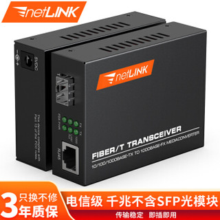 netLINK HTB-GS-03/SFP 电信级千兆光纤收发器 光电转换器 外置电源 不含SFP光模块 一台