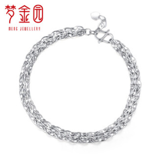 梦金园 铂金手链 PT950铂金白金手链时尚凤尾链女士送老婆 约6.2-6.4克
