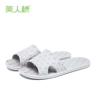 美人桥拖鞋男女款轻便软薄底室内居家拖情侣舒适透气EVA凉拖921 灰色(男式) 43码