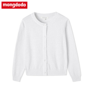巴拉巴拉旗下梦多多mongdodo童装女童毛开衫2019新款中大童针织开衫76961190402本白140