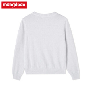 巴拉巴拉旗下梦多多mongdodo童装女童毛开衫2019新款中大童针织开衫76961190402本白140