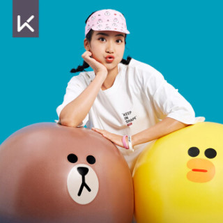 Keep LINE FRIENDS瑞士球加厚防爆瑜伽弹力球男女健身装备 21020666/10860 布朗熊 65cm