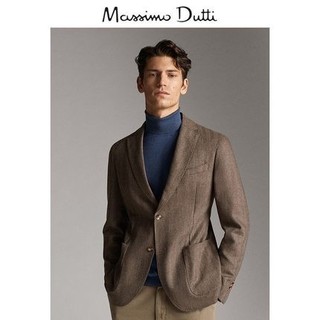 Massimo Dutti 男装 02054265710 羊毛和山羊绒西装外套 棕色 50（180/100A）